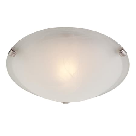 Westinghouse Fixture Ceiling Flush-Mount 60W Trad 12In Brush Nickel White Alabaster Glass 6629700